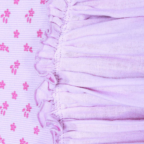 Lilac Printed Rib Yoke Dress Nawao.com