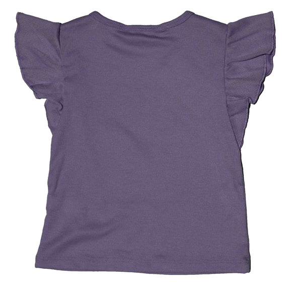 Lilac S S Beads 3D Applique Work Tshirt Nawao.com