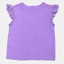 Lilac Schifly Frill Sleeves T Shirt Lilac Nawao.com