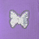 Lilac Schifly Frill Sleeves T Shirt Lilac Nawao.com