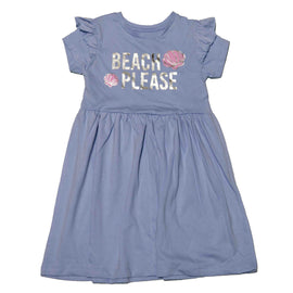 Lilac Short Sleeve Dress With Frills Nawao.com