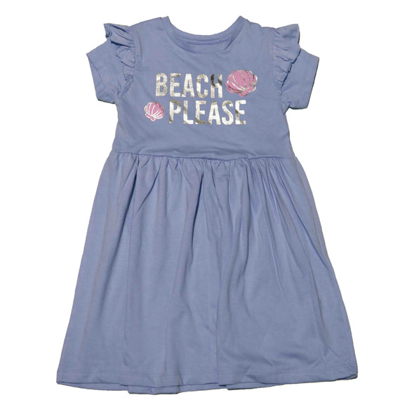 Lilac Short Sleeve Dress With Frills Nawao.com