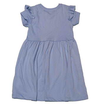 Lilac Short Sleeve Dress With Frills Nawao.com