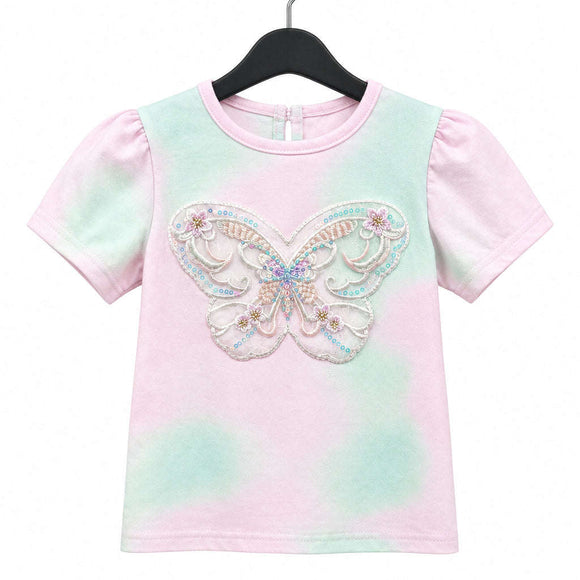 Lilac Tye Dye Butterfly Embellished Top  Lilac Nawao.com