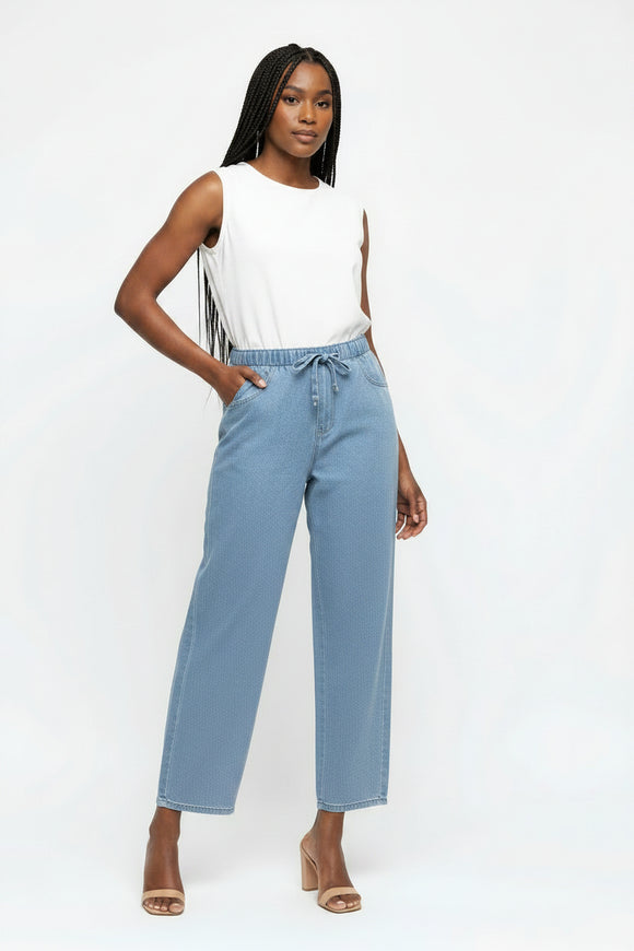 Long Length Pull On Pants Blue Nawao.com