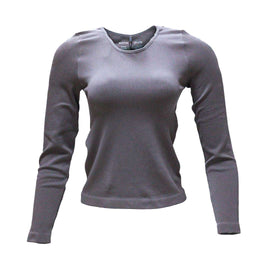 LONG SLEEVE SEAM LESS T SHIRT BROWN Nawao.com