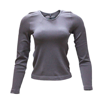 LONG SLEEVE SEAM LESS T SHIRT BROWN Nawao.com