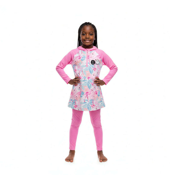 Ls 3Pcs Flamingo Modest Set Pale Pink Nawao.com