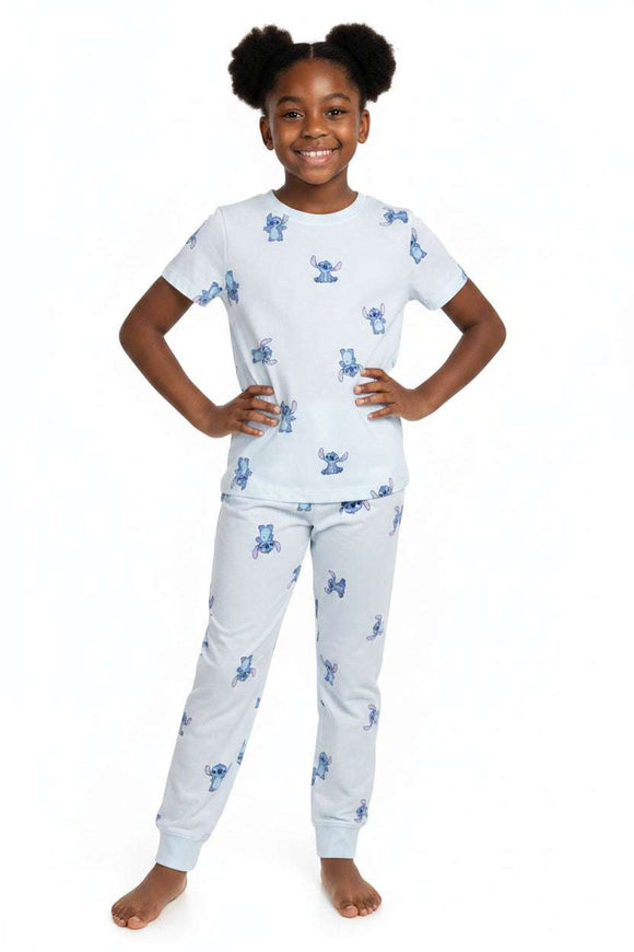 Lt Blue Aop Stitch  Yummy Fabric Pajama Sets Assorted Nawao.com