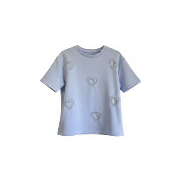 Lt Blue Embellished Floral Boy Top Pale Blue Nawao.com