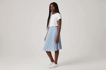 Lt Blue Pleated Knitted Skirts Pale Blue 8 9 Years Nawao.com