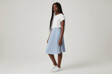 Lt Blue Pleated Knitted Skirts Pale Blue 8 9 Years Nawao.com