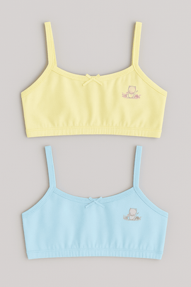 Lt Blue Yellow 2Pcs Pack Bra Assorted Nawao.com