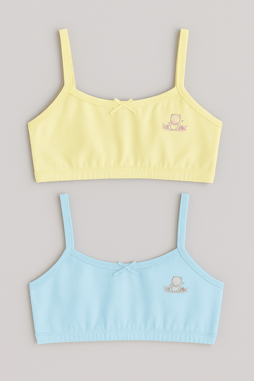 Lt Blue Yellow 2Pcs Pack Bra Assorted Nawao.com