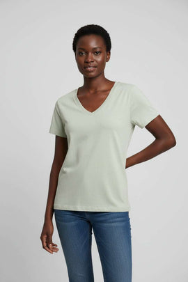 Lt Green Short Sleeve V Neck T Shirt Nawao.com