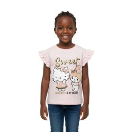 Lt Pink Hello Kitty  Sequiens Placement Print T Shirt Nawao.com