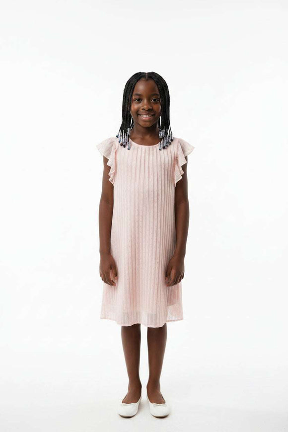 Lt Pink Pleated Dress W  Lure Pale Pink Nawao.com