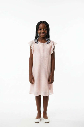 Lt Pink Pleated Dress W  Lure Pale Pink Nawao.com