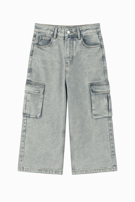 Lt Wash Colored Cargo Pants Light Wash Nawao.com
