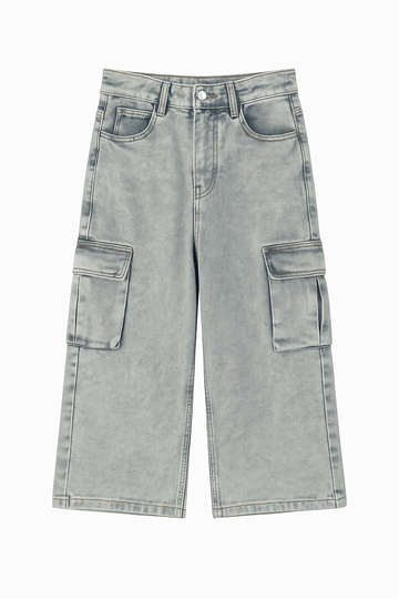 Lt Wash Colored Cargo Pants Light Wash Nawao.com