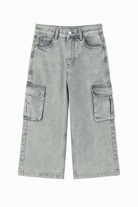 Lt Wash Colored Cargo Pants Light Wash Nawao.com