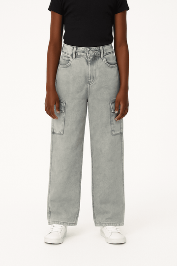 Lt Wash Colored Cargo Pants Light Wash Nawao.com