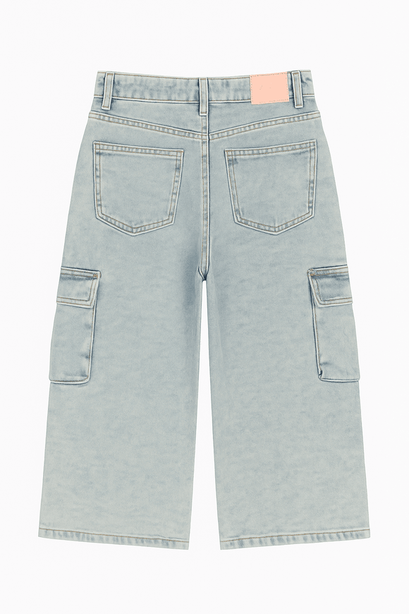 Lt Wash Colored Cargo Pants Light Wash Nawao.com