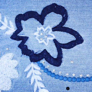 Lt Wash Flared Hem Jeans With Embroidery Light Nawao.com