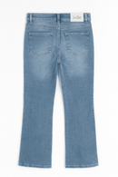 Lt Wash Skinny Flared Jeans With Front Slit Nawao.com