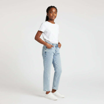 Lt Wash Wideleg Pants With Rhinestone On Waist Light Wash 11 12 Years Nawao.com