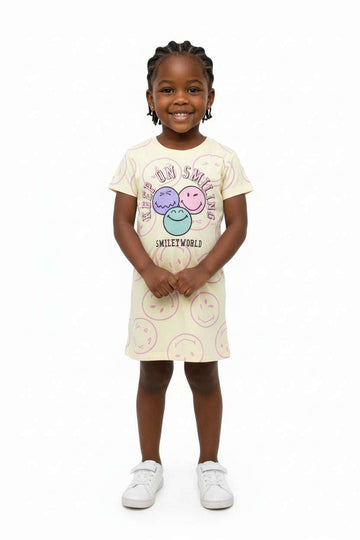 Lt Yellow Aop Smileys Placement Print Nightshirts Yellow Nawao.com