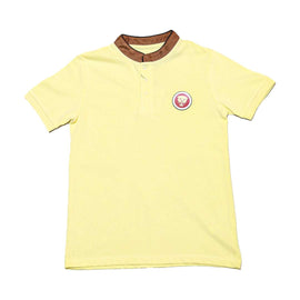 Lt Yellow Mandarin Collar Polo Nawao.com