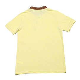 Lt Yellow Mandarin Collar Polo Nawao.com