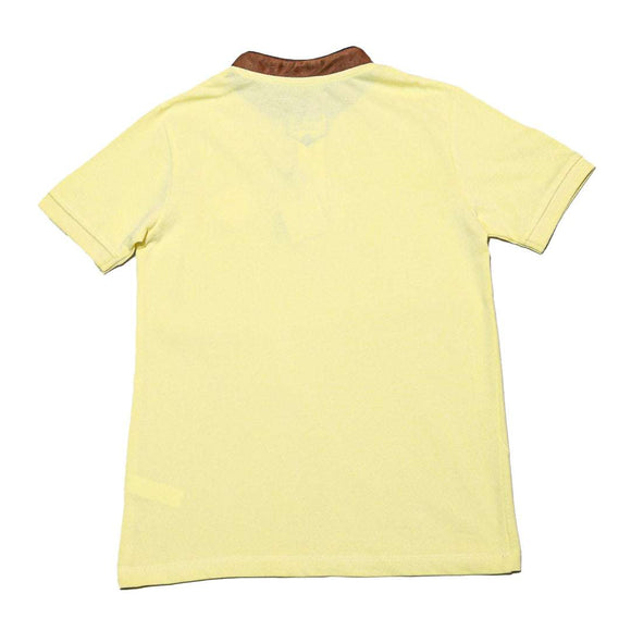 Lt Yellow Mandarin Collar Polo Nawao.com