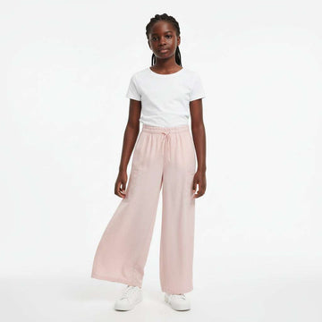 Lyocell Trouser Wide Leg With Pockets Pale Pink Nawao.com