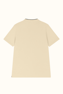Mandrain Collar Polo Shirt Beige X Large Nawao.com