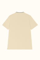 Mandrain Collar Polo Shirt Beige X Large Nawao.com