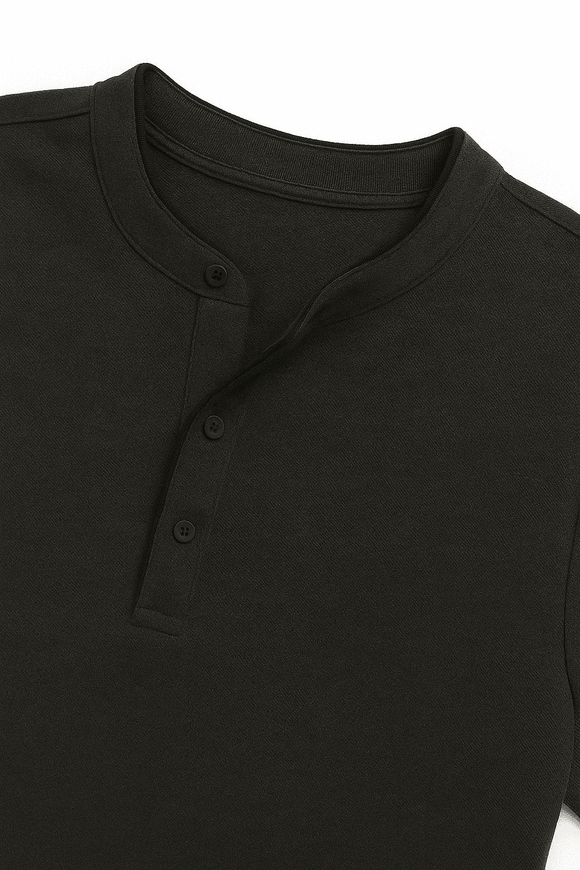Mandrain Collar Polo Shirt Charcoal Nawao.com