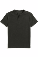 Mandrain Collar Polo Shirt Charcoal Nawao.com