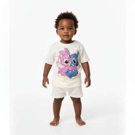 Marble color Stitch Placement Print Tee Nawao.com
