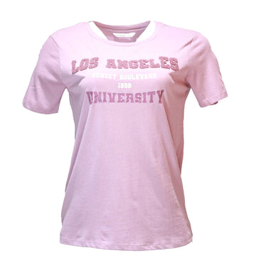Mauve City Toweling Emebellished T Shirt Nawao.com