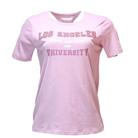 Mauve City Toweling Emebellished T Shirt Nawao.com