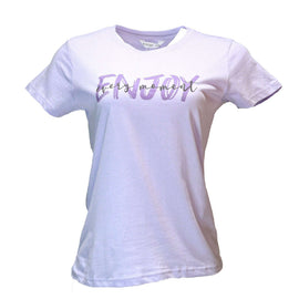 Mauve Enjoy Printed T Shirt Nawao.com