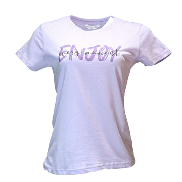 Mauve Enjoy Printed T Shirt Nawao.com