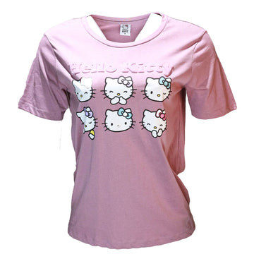 Mauve Hello Kitty Printed T Shirt Nawao.com