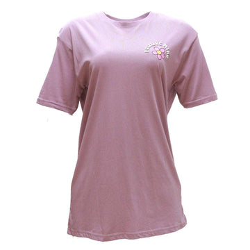 Mauve Lady Embroiderd Oversize T Shirt Nawao.com