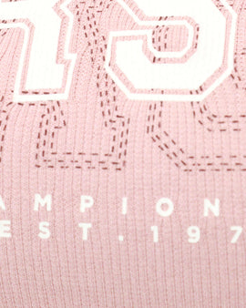 Mauve Rib Contrast T Shirt Nawao.com