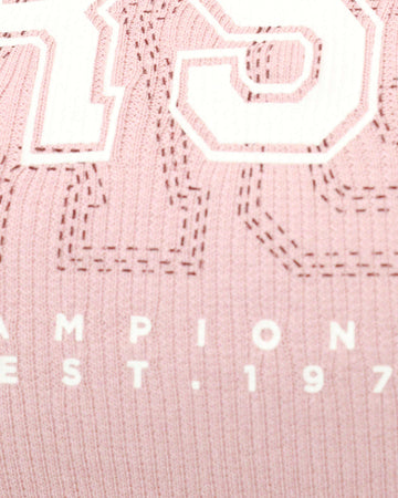 Mauve Rib Contrast T Shirt Nawao.com