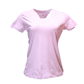 Mauve Short Sleeve V Neck T Shirt Nawao.com