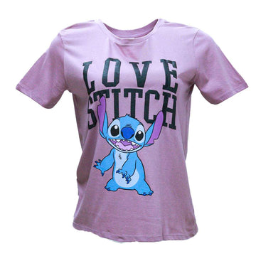 Mauve Stitch Printed T Shirt Nawao.com